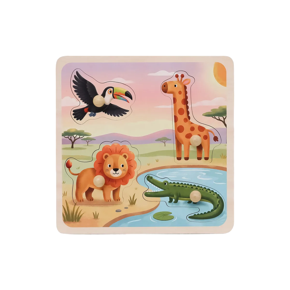 Kinder and Kids Platt pussel - Vilda djur