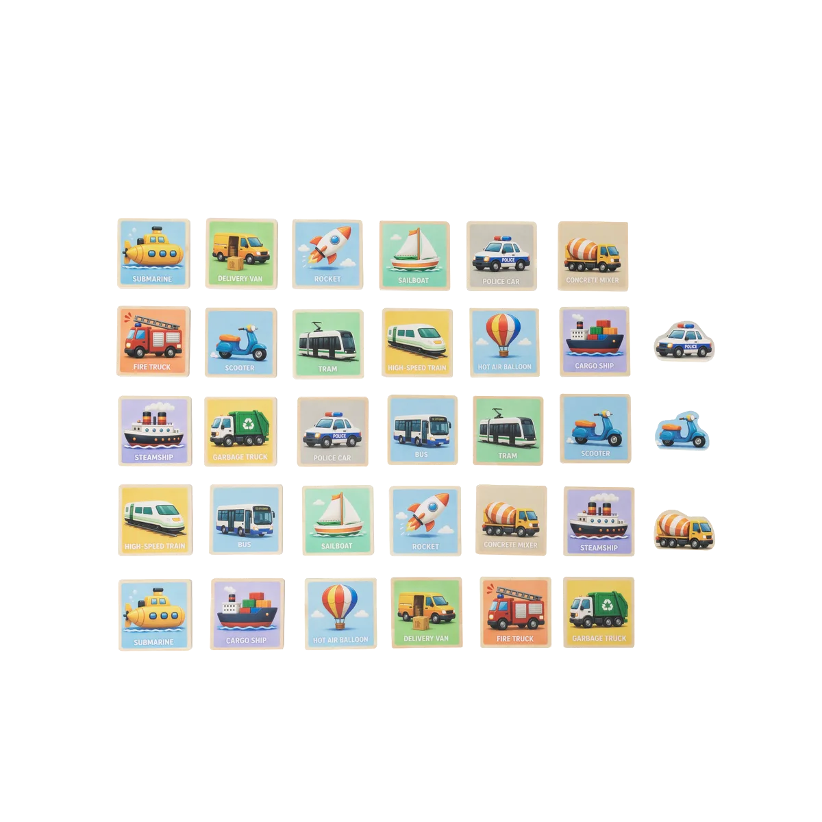 Kinder and Kids Memoryspel 30pcs set - Fordon